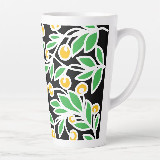 Gelbe und grüne Doodle Milchtasse (Rechts)