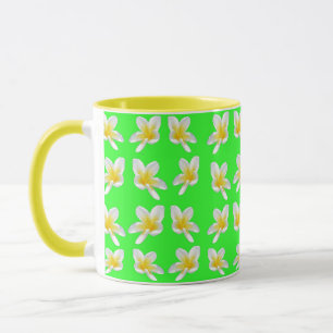 Gelbe und grüne Frangipani-Kombination Kaffeetasse