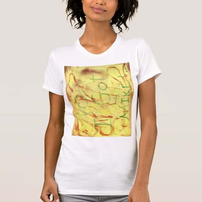 Gelbe und grüne Frauen T - Shirt Design. (Vorderseite)