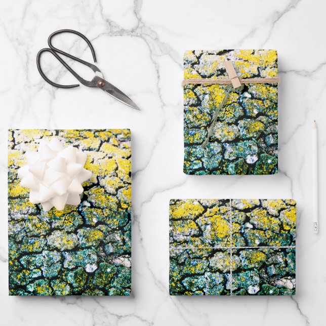 Gelbe und grüne Natur Geschenkpapier Set (Vorderseite)