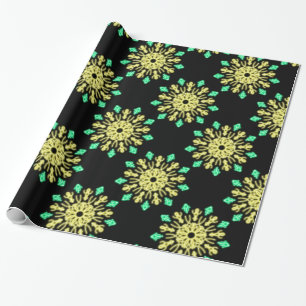 Gelbe und grüne neonale Blume Geschenkpapier