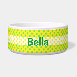 Gelbe und grüne Polka-Punkt-kundenspezifische Napf
