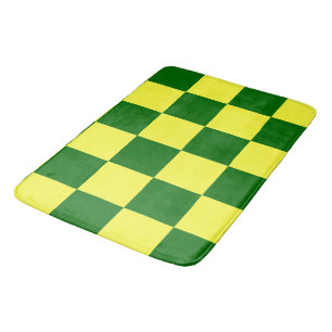 Gelbe und grüne Quadrate Badematte