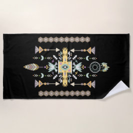 Gelbe und grüne Stammesgestaltung Strandtuch