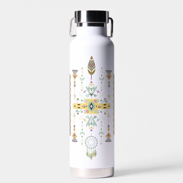Gelbe und grüne Stammesgestaltung Trinkflasche (Vorne)