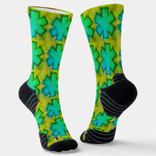 Gelbe und grüne "Star of Life"-Socken Socken