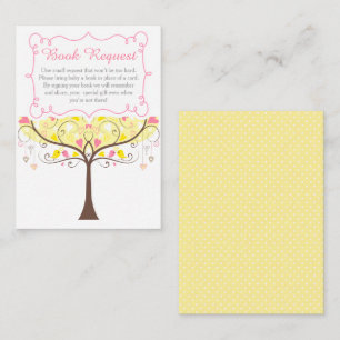 Gelbe und korallenrote Blumen-Baby-Shower-Buch-Anf Begleitkarte