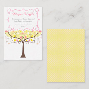 Gelbe und korallenrote Blumen Baby Shower Windel-R Begleitkarte