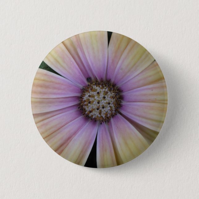 Gelbe und Lila Blume Button (Vorderseite)