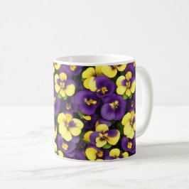 Gelbe und Lila Blume Kaffeetasse