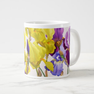 Gelbe und lila Iris Jumbo-Tasse
