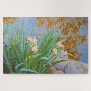 Gelbe und Lila Irische mit goldenem Licht