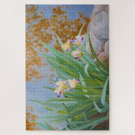 Gelbe und Lila Irische mit goldenem Licht