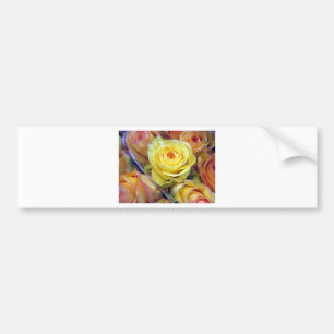 Gelbe und orange Rose Autoaufkleber