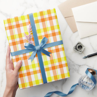 Gelbe und orange Streifen Geschenkpapier