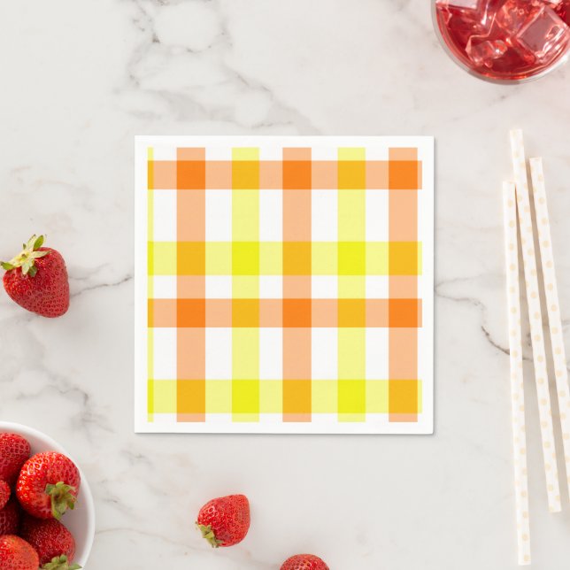 Gelbe und orange Streifen Serviette (Beispiel)