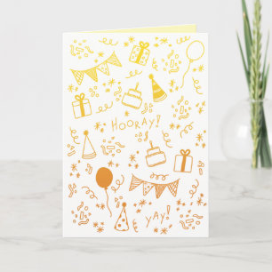 Gelbe und orangefarbene Celebration-Karte Karte