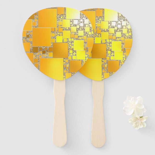 Gelbe und orangefarbene Fans Fächer (Vorne und Hinten)