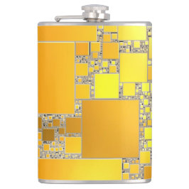 Gelbe und orangefarbene Flasche Flachmann