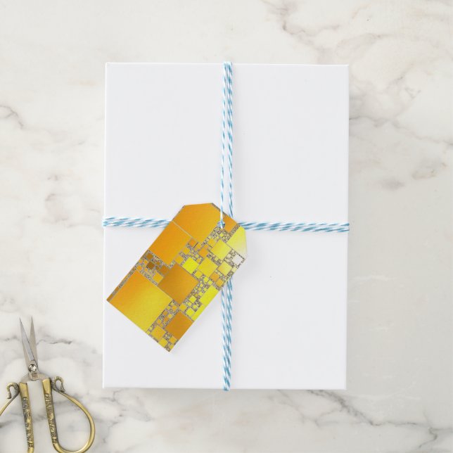 Gelbe und orangefarbene Markierung Geschenkanhänger (Mit Garn)