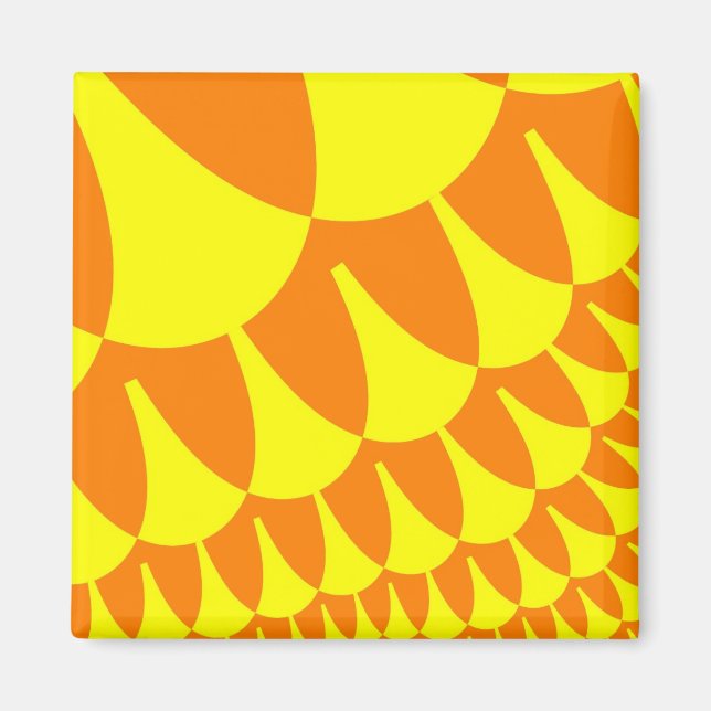 Gelbe und orangefarbene Schuppen Magnet (Vorne)