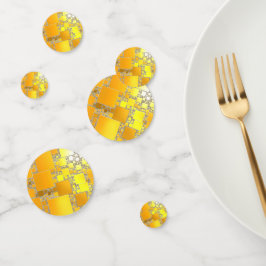 Gelbe und orangefarbene Tischkonfetti Konfetti