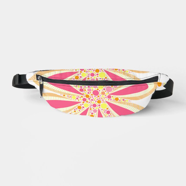 Gelbe und rosa Blume Bauchtasche (Vorderseite)