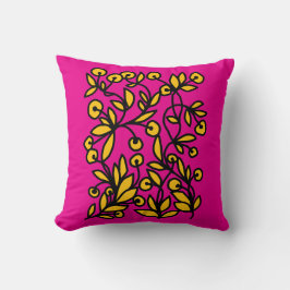Gelbe und rosa Doodle Kissen