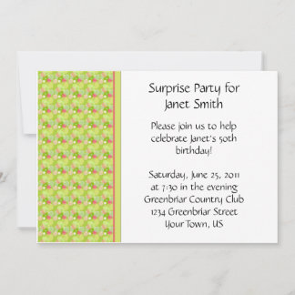 Gelbe und rosa Party Einladung