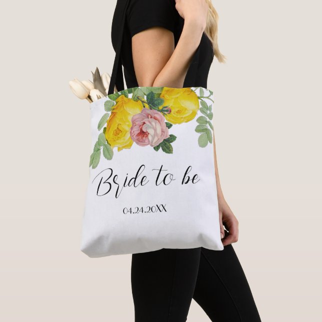 Gelbe und rosa Rosen Braut um zu sein Tasche (Von Nahem)