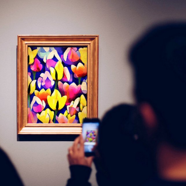 Gelbe und rosa Tulpen Farben Frühlingskunst Poster (Von Creator hochgeladen)