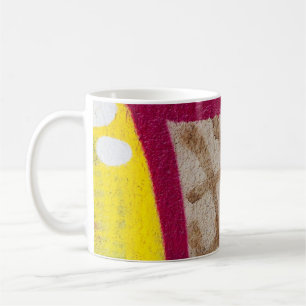 Gelbe und rosa Wand Kaffeetasse