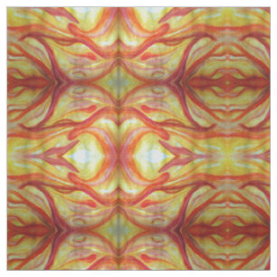 Gelbe und rote Abstrakte Kunst Stoff