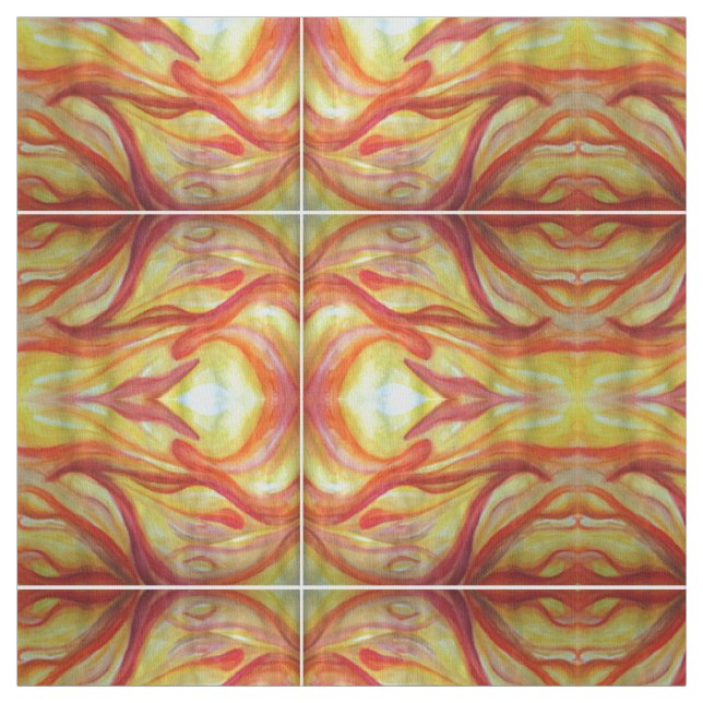 Gelbe und rote Abstrakte Kunst Stoff (Muster)