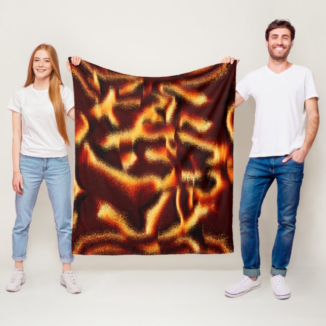 Gelbe und rote Flecken verschwommen mit Defekten Fleecedecke (Beispiel)