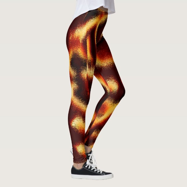 Gelbe und rote Flecken verschwommen mit Defekten Leggings (Rechts)