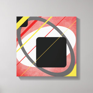 Gelbe und rote geometrische Gestaltung eingewickel Leinwanddruck