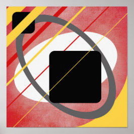 Gelbe und rote geometrische Leinwand Design AP0011 Poster