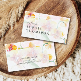 Gelbe und rote Orchideen Visitenkarte