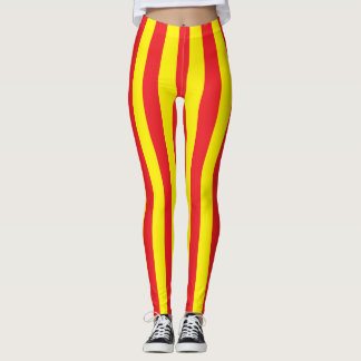 Gelbe und rote vertikale Streifen Leggings