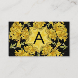 Gelbe und schwarze Azalea Monogramm Visitenkarte