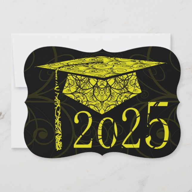 Gelbe und schwarze Blütenkappe 2025 Karte (Vorderseite)