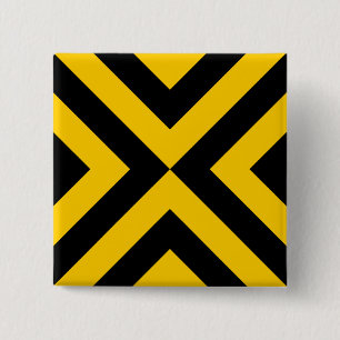 Gelbe und schwarze Chevronen Button