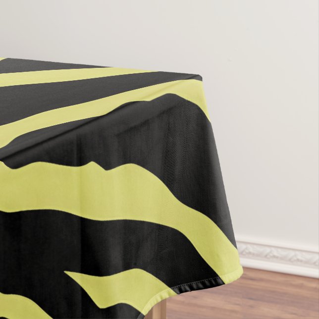 Gelbe und schwarze Farbstreifen Tischdecke (Beispiel)