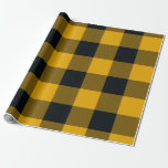 Gelbe und schwarze karierte Plätze Buffalo Kariert Geschenkpapier<br><div class="desc">Sonderverpackungspapier</div>