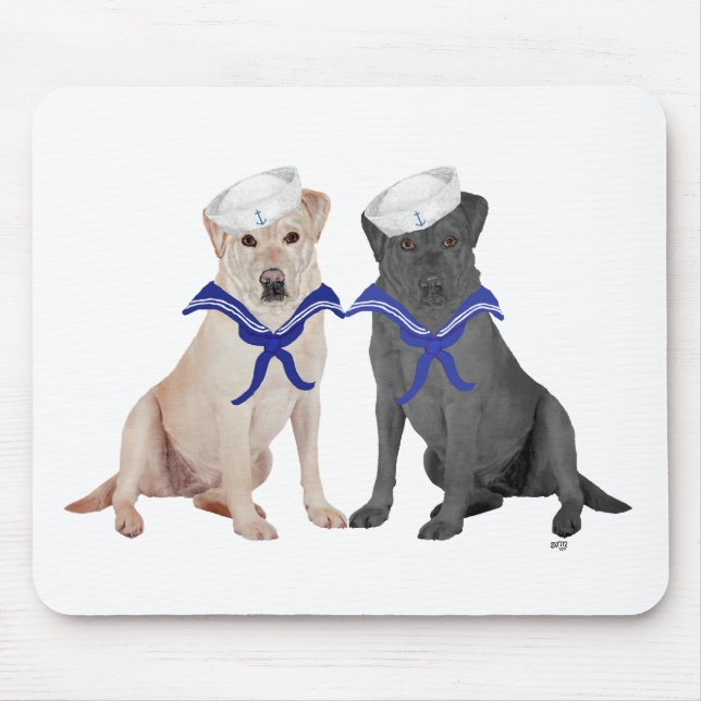 Gelbe und schwarze Labrador-Retrievers Mousepad (Vorne)