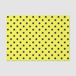 Gelbe und schwarze Polka-Punkte Seidenpapier