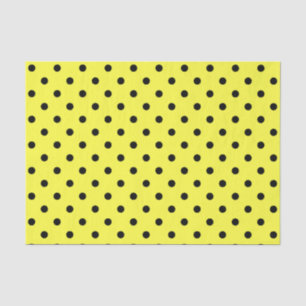 Gelbe und schwarze Polka-Punkte Seidenpapier