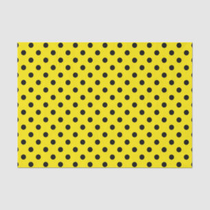 Gelbe und schwarze Polka-Punkte Seidenpapier