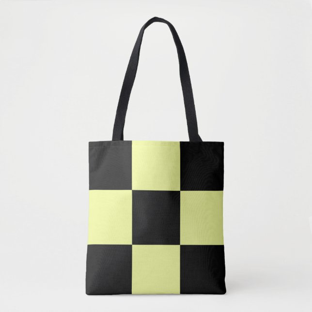 Gelbe und schwarze Schachbretter Tasche (Vorderseite)